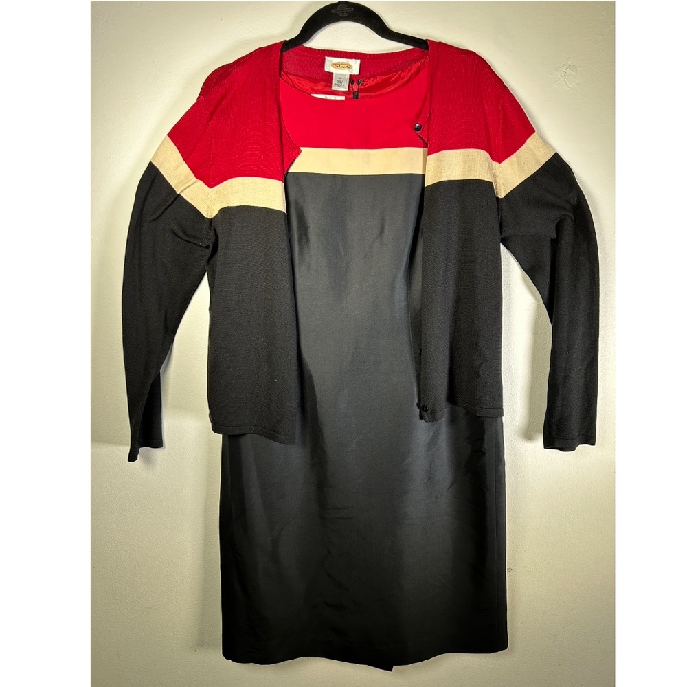 Vintage Talbots 100% Silk Dress and Cardigan Set